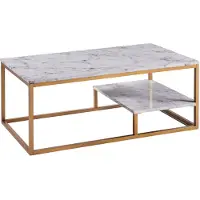 Teamson Home Marmo Modern Holz Marmoreffekt Couchtisch Wohnzimmer VNF-00036