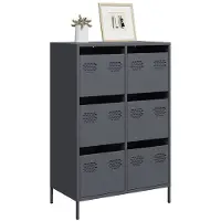vidaXL Highboard Anthrazit 68x39x101,5 cm Stahl