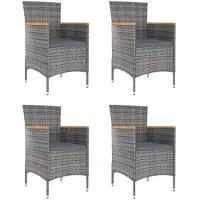 vidaXL 5-tlg. Garten-Sofagarnitur mit Kissen Braun Poly Rattan