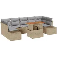 vidaXL Garten-Sofa-Set 8 Stk. Beige Poly Rattan