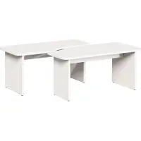 vidaXL Couchtisch 2 stk. Weiß 100 x 69 x 35,5 cm Massivholz Kiefer