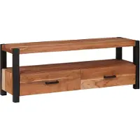 vidaXL TV-Schränk mit Regal Braun 110 x 30 x 40 cm Massivholz Akazie