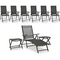 vidaXL 9-tlg. Garten-Lounge-Set Schwarz und Anthrazit