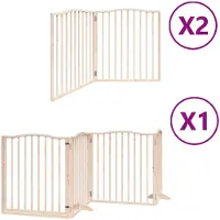 vidaXL 8-tlg. Hundetor mit Tür Faltbar 640 cm Pappelholz