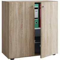 Ebuy24 Lona Universalschrank Büro Kommode niedrig 2 Türen Sonoma-Eiche Nachbildung.