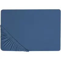 Beliani Spannbettlaken Baumwolle marineblau 200 x 200 cm JANBU