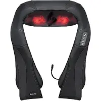 Auronic Shiatsu Massagekissen - Elektrisches Nackenmassagegerät - Nacken und Schultermassagegerät - Infrarot - Schwarz
