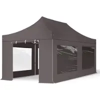 TOOLPORT 3x6m Aluminium Faltpavillon, inkl. 4 Seitenteile, dunkelgrau
