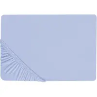 Beliani Spannbettlaken Baumwolle blau 160 x 200 cm JANBU