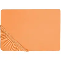 Beliani Spannbettlaken Baumwolle orange 140 x 200 cm JANBU