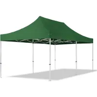 TOOLPORT 3x6m Aluminium Faltpavillon, ohne Seitenteile, dunkelgrün