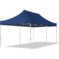 TOOLPORT 3x6m Aluminium Faltpavillon, ohne Seitenteile, dunkelblau