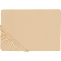 Beliani Spannbettlaken Baumwolle sandbeige 160 x 200 cm JANBU