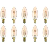 Avide E14 LED Filamentlampe 3W 180lm 2700K Extra Warmweiß B35 10 Stück