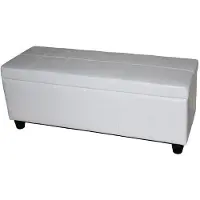 Generique Aufbewahrungs-Truhe Sitzbank Kriens, Leder + Kunstleder, 112x45x45cm MVG-zertifiziert ~ weiß