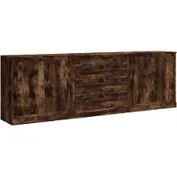 vidaXL Sideboards 3 Stk. Räuchereiche Holzwerkstoff