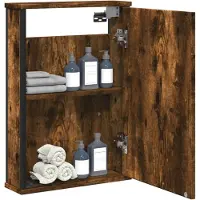 vidaXL Bad-Spiegelschrank Räuchereiche 42x12x60 cm Holzwerkstoff