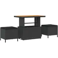 vidaXL Gartensofa-set mit Kissen mit Kissen 10 pcs Schwarz Poly Rattan