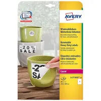 Avery Wetterfeste Folien-Etiketten L4775REV-20, 210 x 297 mm, wiederablösbar, weiß