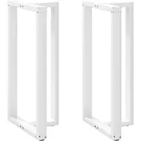 vidaXL Bartischbeine T-Form 2 Stk. Weiß 60x35x(110-111) cm Stahl