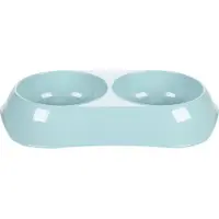 OEM Hunde-Essen- und Wasserbehälter-Combo - Ovale Form - Lichtblau - 2x200ml - Modell 133960
