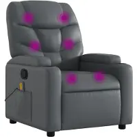 vidaXL Massagesessel Relaxsessel Grau Kunstleder