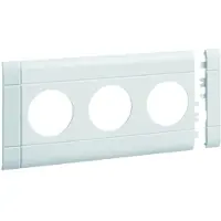 Hager GB08030LAN Blende 3-fach Steckdose zu Oberteil 80mm anreihbar halogenfrei alu