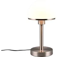 TRIO Tischleuchte JOOST II Silber & Glas Weiß Höhe 39cm