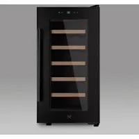 LES PETITS CHAMPS Weinkühlschrank zur Aufbewahrung von 18 Flaschen CAVCB18 Black Edition, 50L, 5 Regale, Thermoelektrische Kühlung LED, Anti-UV