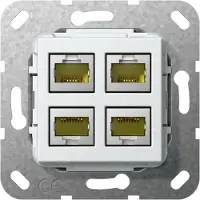 Gira 4847737, 4 x RJ-45, Weiß