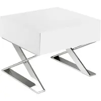 Angel Cerdá Nachttisch 7007 in Weiß / Stahl – (B)50 x (H)48 x (T)38 cm | Gr.: onesize