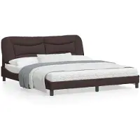 vidaXL Bettgestell ohne Matratze "Hvar" Dunkelbraun 180x200 cm Stoff