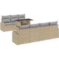 vidaXL Gartensofa-set 8 Stk. Beige Poly-Rattan