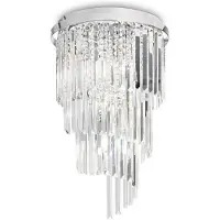 Ideal Lux Carlton Pl8 Cromo Ceiling Lamp Durchsichtig