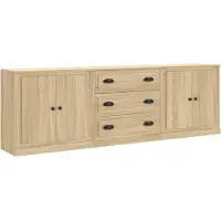 vidaXL Sideboards 3 Stk. Sonoma-Eiche Holzwerkstoff