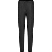 Goldner Kurzgröße: Slim Fit Leder-Hose Bella, hoher Bund in schwarz | Gr.: 20
