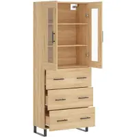 vidaXL Highboard Sonoma-Eiche 69,5x34x180 cm Holzwerkstoff