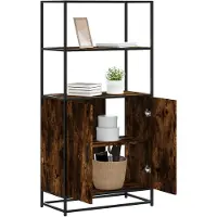 vidaXL Highboard Räuchereiche 68x35x139 cm Holzwerkstoff und Metall