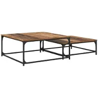 vidaXL Couchtisch 2 stk. Altholz 80 x 80 x 35 cm Holzwerkstoff