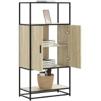 vidaXL Highboard Sonoma-Eiche 68x35x139 cm Holzwerkstoff und Metall