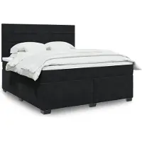 vidaXL Boxspringbett mit Matratze Schwarz 180x200 cm Samt