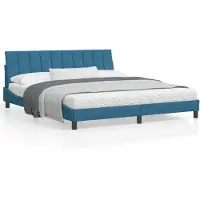 vidaXL Bettgestell ohne Matratze "Hanko" Blau 180x200 cm Samt