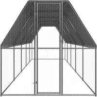 vidaXL Outdoor-Hühnerkäfig 2x10x2 m Verzinkter Stahl