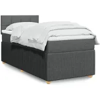 vidaXL Boxspringbett mit Matratze Dunkelgrau 90x200 cm Stoff
