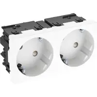Obo Bettermann 6120483 Geräteeinsatz 2fach Steckdose (B x H x T) 90 x 45 x 40 mm 1 St. Weiß