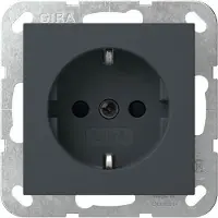 Gira System 55, Schuko, Anthrazit, 250 V, 16 A, 32 mm