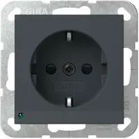 GIRA Giersiepen GIRA 417028 SCHUKO-Steckdose LED-Leu.+ Shutter System 55 Anthrazit