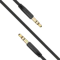 FIXED Flaches Audio-AUX-Kabel mit Anschlüssen 2 x 3,5 mm Klinke schwarz