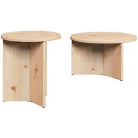 vidaXL Couchtisch 2 stk. Natur 49 x 49 x 28 cm Massivholz Kiefer
