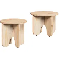 vidaXL Couchtisch 2 stk. Natur 39.5 x 39.5 x 30 cm Massivholz Kiefer